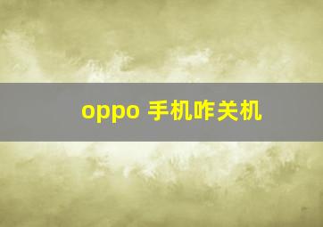 oppo 手机咋关机